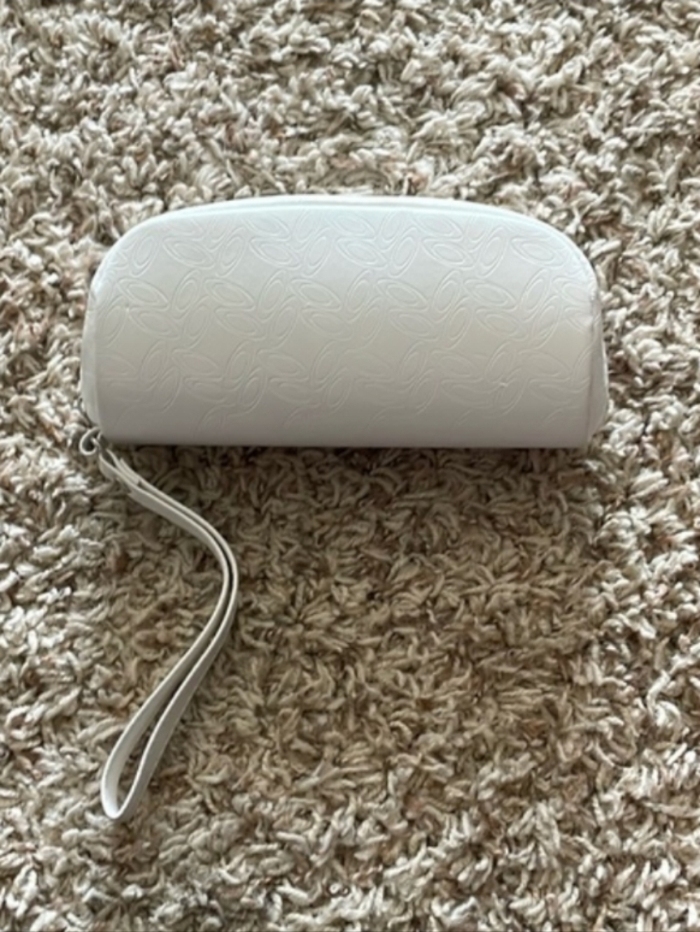 Oakley White Embossed Wristlet Clutch